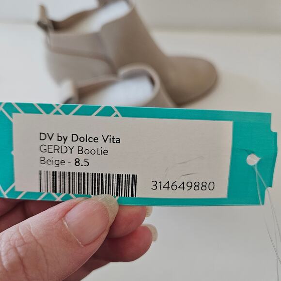 DV by Dolce Vita Gerdy Bootie Beige Ankle Wedge Heel Womens 8.5 Boho Chic Casual - Picture 9 of 9